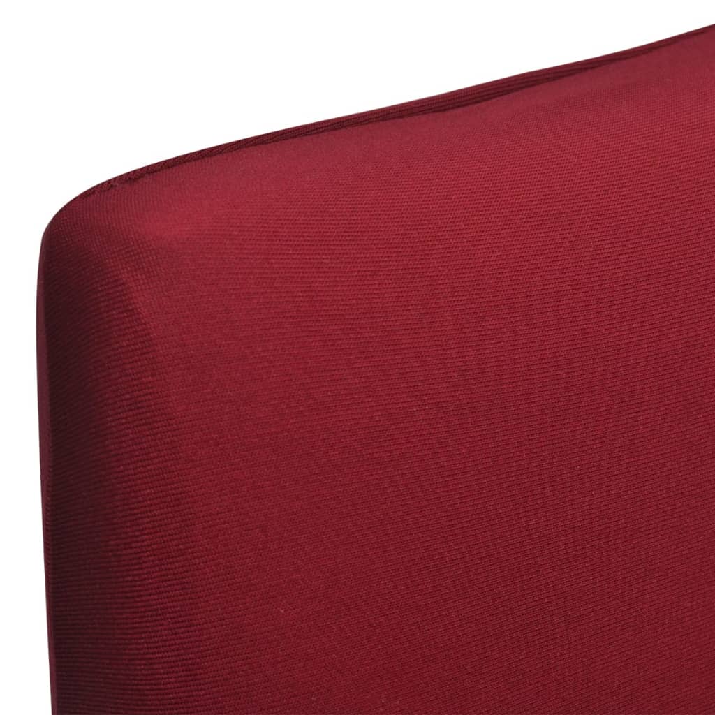 VidaXL Stuhlhussen, 4-teilig, Stretch, gerade, Bordeaux