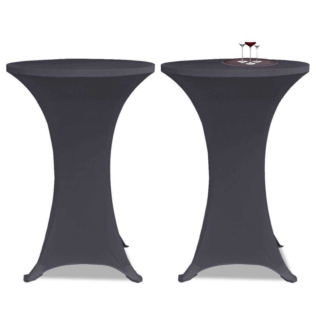 VidaXL Stretch-Stuhlhussen, 2-teilig, 60 cm, Anthrazit