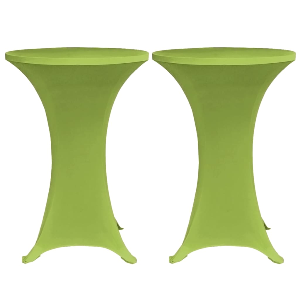 VidaXL Stretch-Tischdecken-Set, 2er-Set, 80 cm, Grün
