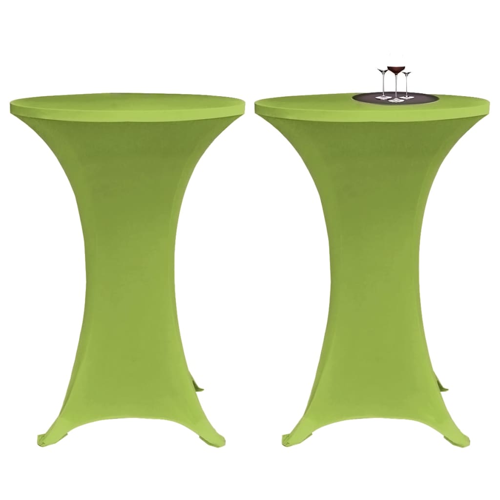 VidaXL Stretch-Tischdecken-Set, 2er-Set, 80 cm, Grün