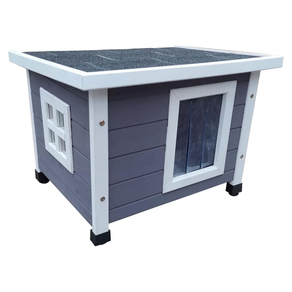 @pet @pet Katzenloft für draußen XL 68,5 x 54 x 51,5 cm Holz grau und weiß