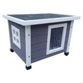 @pet @pet Katzenloft für draußen XL 68,5 x 54 x 51,5 cm Holz grau und weiß