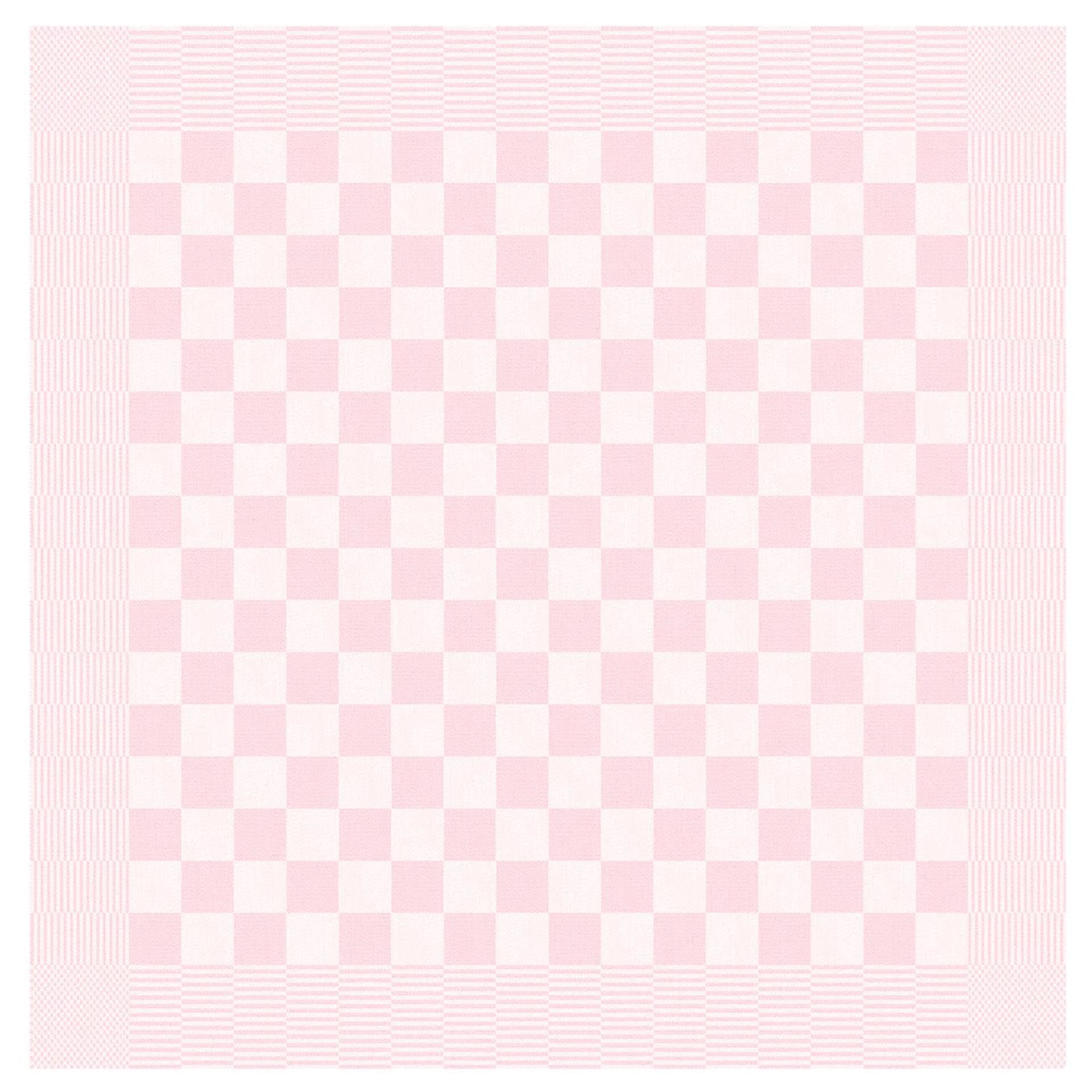 Ddddd - 6x theedoek - barbeque - 65x65 cm - pastel roze - set van 6 stuks