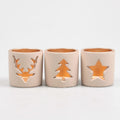 Season inspired decoration theelichthouder kerst crème ø8,5cm