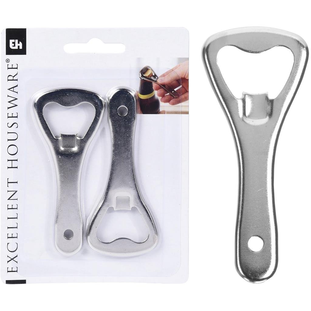 Excellent houseware flesopener metaal 9cm 2 delig