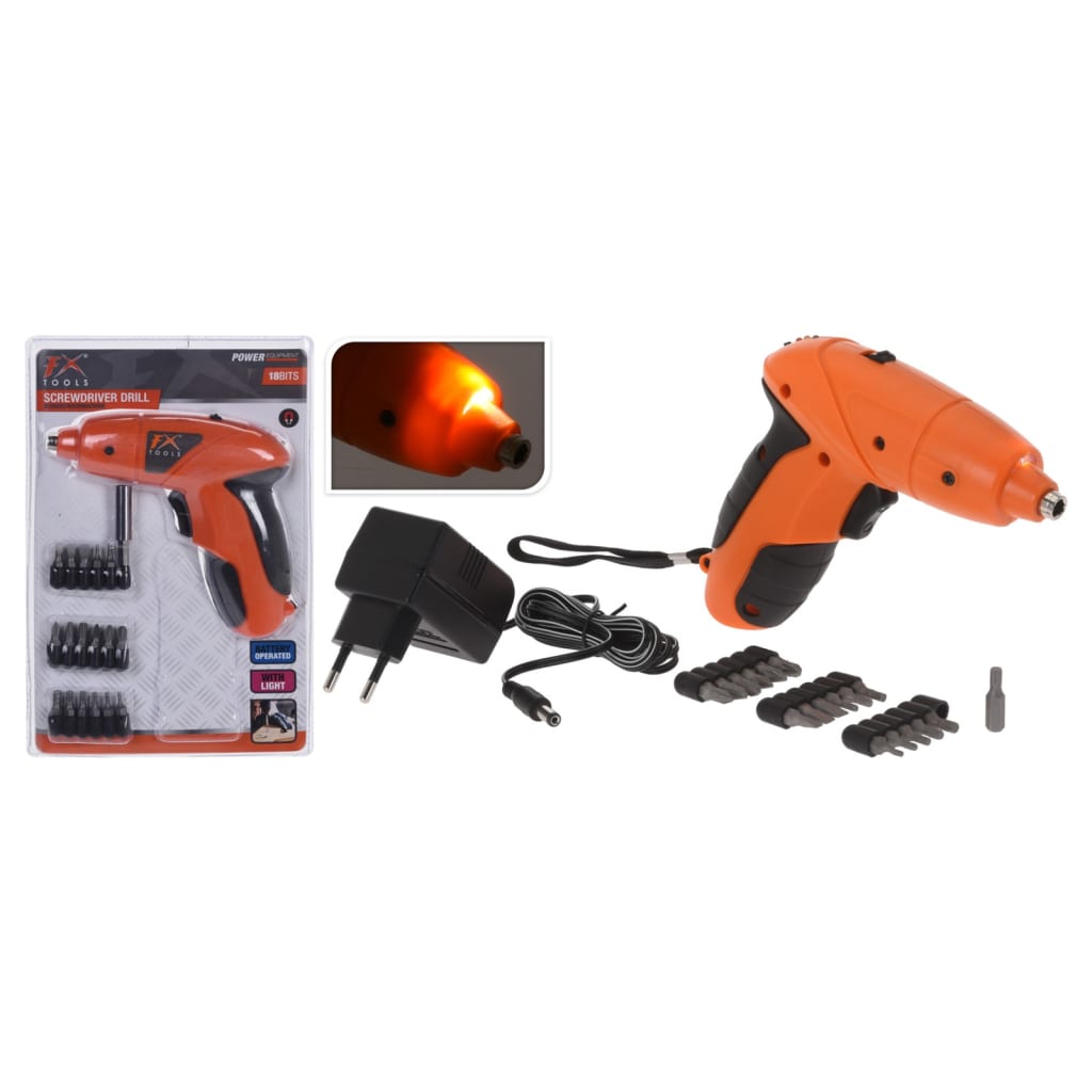 FX-Tools 19-teiliges Akku-Bohrschrauber-Set