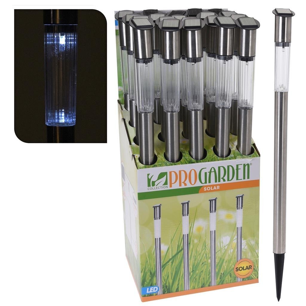 Pro Garden Solar-LED-Gartenleuchte 3x70 cm Edelstahl
