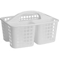 Excellent Houseware Aufbewahrungsbox mit 3 Fächern und Griff, 31 x 23 x 18,5 cm, weiß