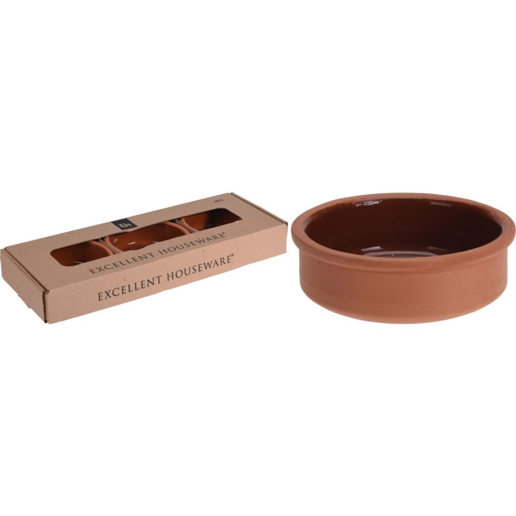 Excellent houseware terracotta tapasschalen 3 stuks