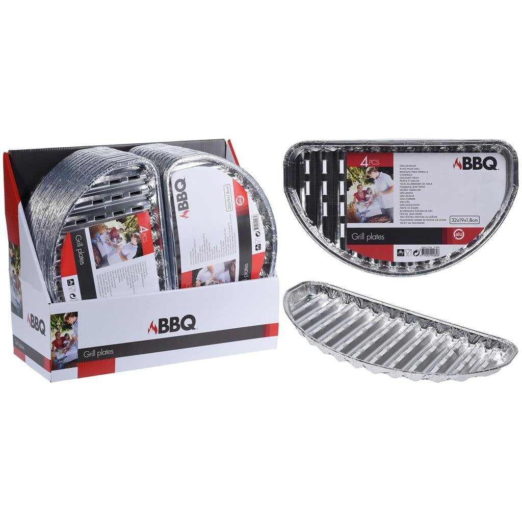 Bbq grillschaal halfrond set a 4 stuks