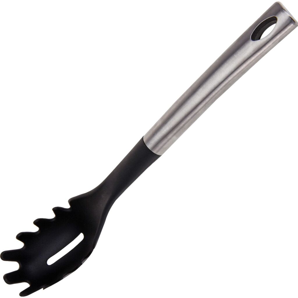 Excellent houseware spaghettilepel 33 cm rvs zwart nylon