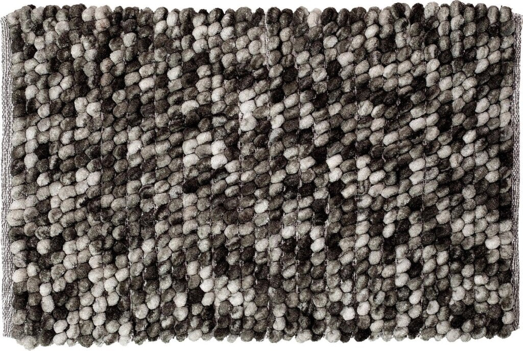 Vintage-Badematte aus Robbenfell, 50 x 80 cm, Polyester, dunkelgrau