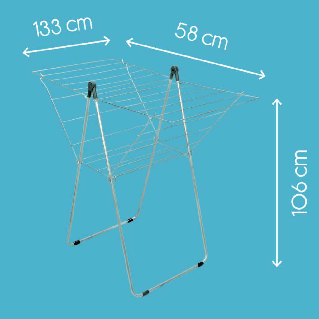 Tomado-Metaltex Vento 25 Wäscheständer 133x109x58 cm silber 25 m Trockenlänge