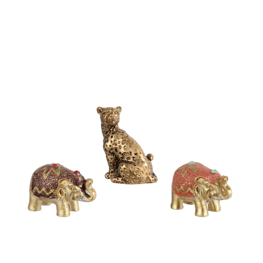 Decoris figuur dier goud in tasje 4x2,7x4,5cm