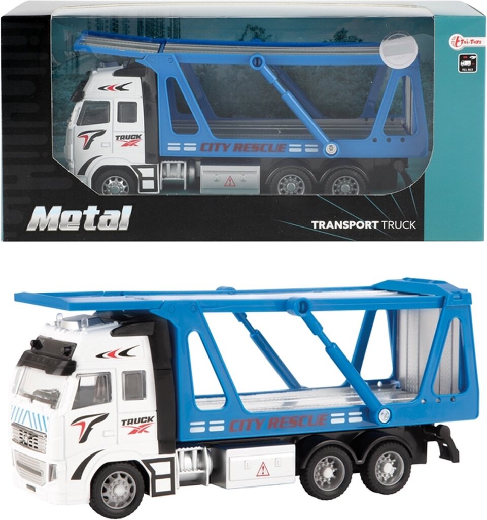 Toi-toys metal pull back auto transporter 1:38