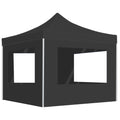 VidaXL Partyzelt, flachbar, mit Wänden, 3x3 m, Aluminium, Anthrazit