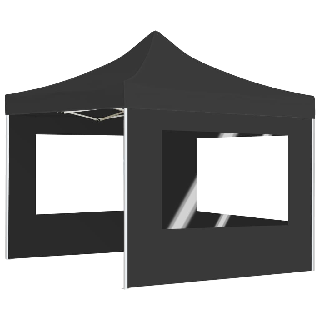 VidaXL Partyzelt, flachbar, mit Wänden, 3x3 m, Aluminium, Anthrazit