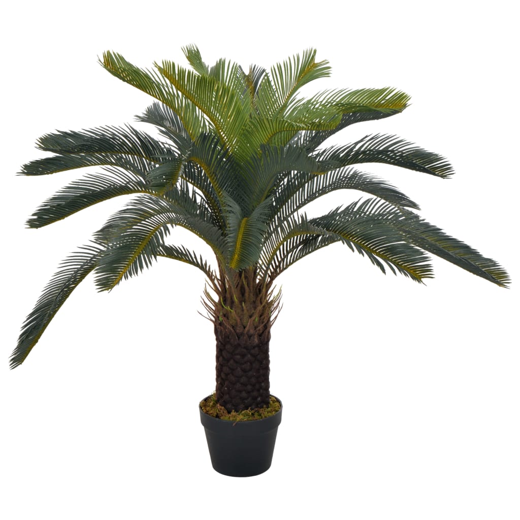 VidaXL Künstliche Pflanze mit Topf Cycas-Palme 90 cm Grün