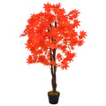 VidaXL Künstliche Pflanze mit Topf, Ahorn, 120 cm, Rot