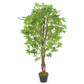 VidaXL Künstliche Pflanze mit Topf, Ahorn, 120 cm, Grün