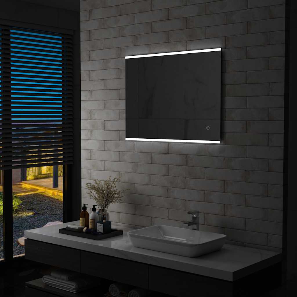 Vidaxx Badezimmerspiegel mit LED-Beleuchtung und Touchsensor, 80 x 60 cm