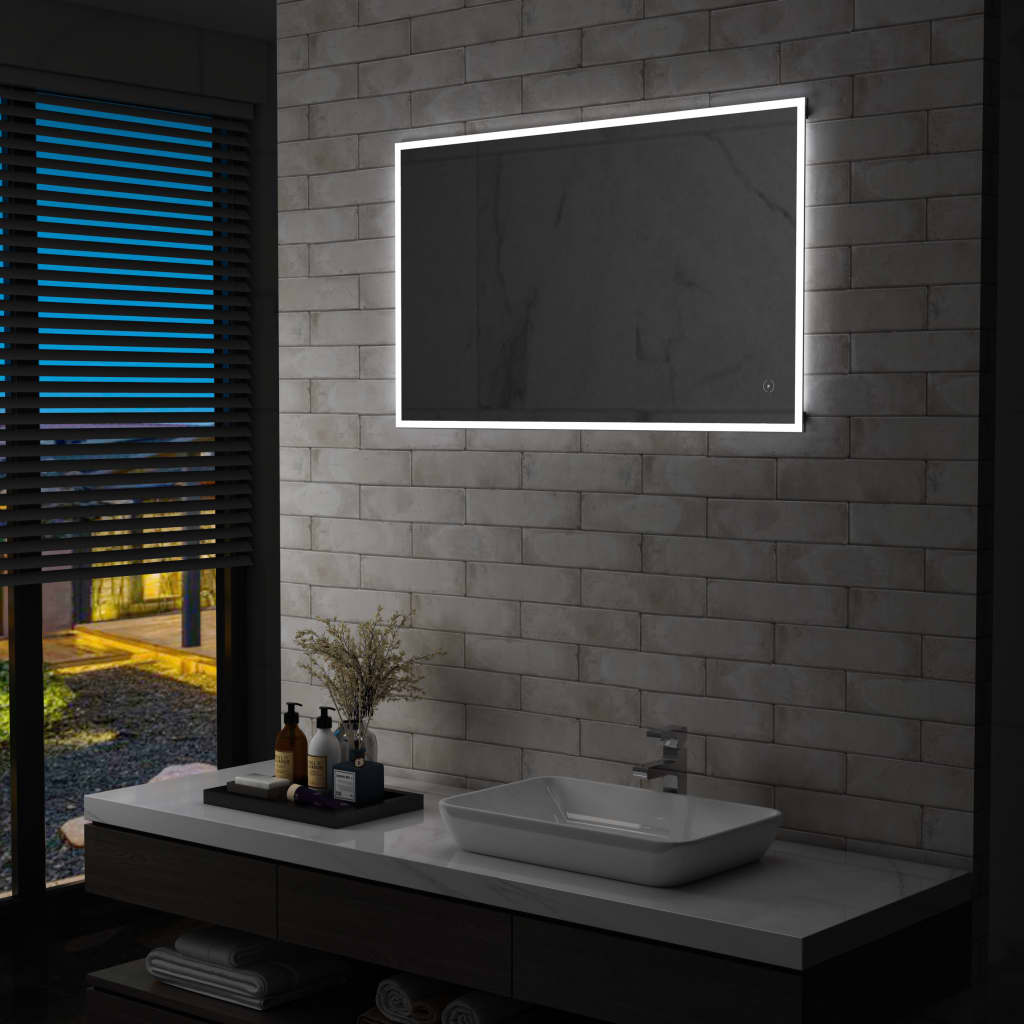 Vidaxx Badezimmerspiegel mit LED-Beleuchtung und Berührungssensor, 100 x 60 cm