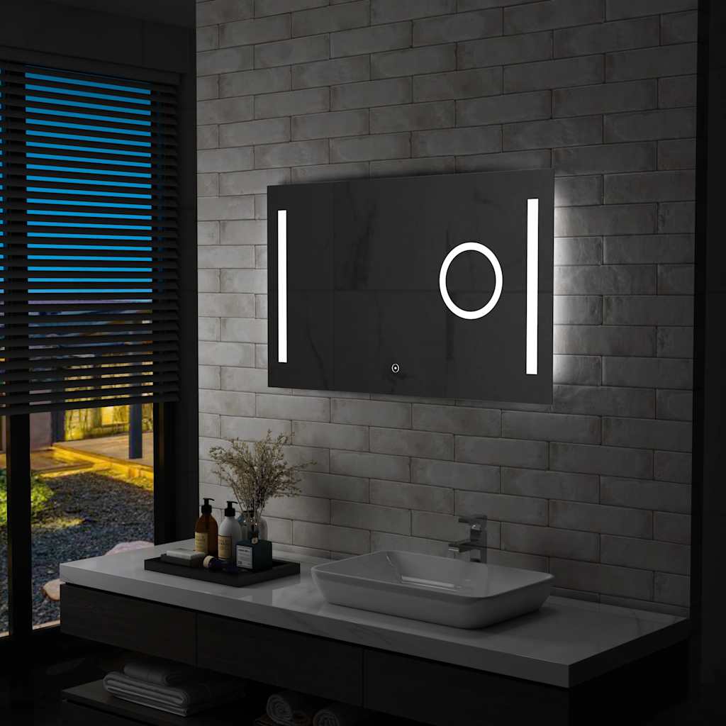 Vidaxx Badezimmerspiegel mit LED-Beleuchtung und Berührungssensor, 100 x 60 cm