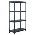 Vidaxl opbergrek 100 kg 60x30x138 cm kunststof zwart