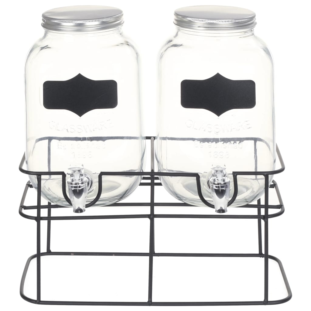 VidaXL Getränkespender, 2 Stück mit Standard-2 x 4-Liter-Glasflaschen