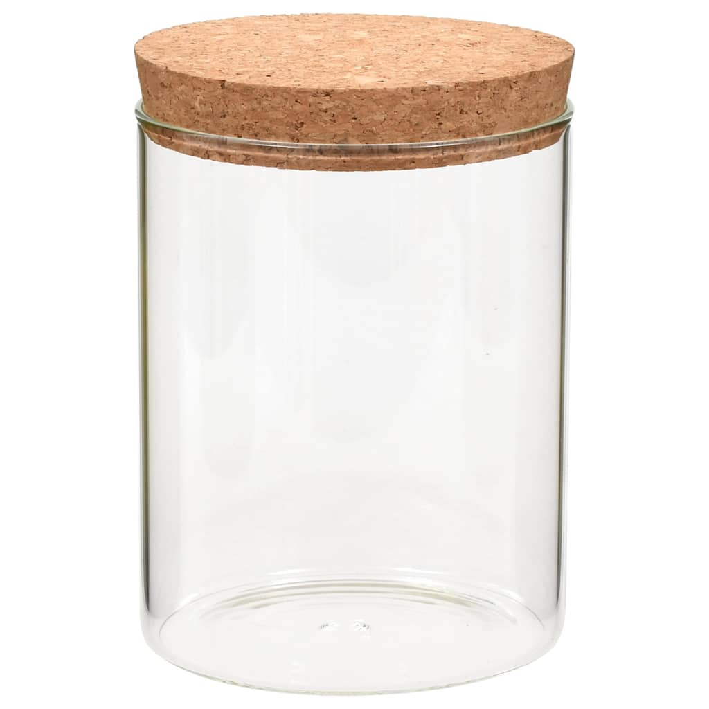 VidaXL Vorratsgläser mit Korkdeckel, 6 Stück, 650 ml, Glas