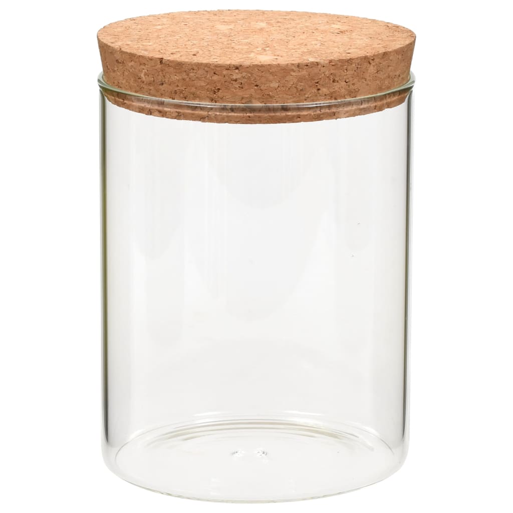 VidaXL Vorratsgläser mit Korkdeckel, 6 Stück, 650 ml, Glas