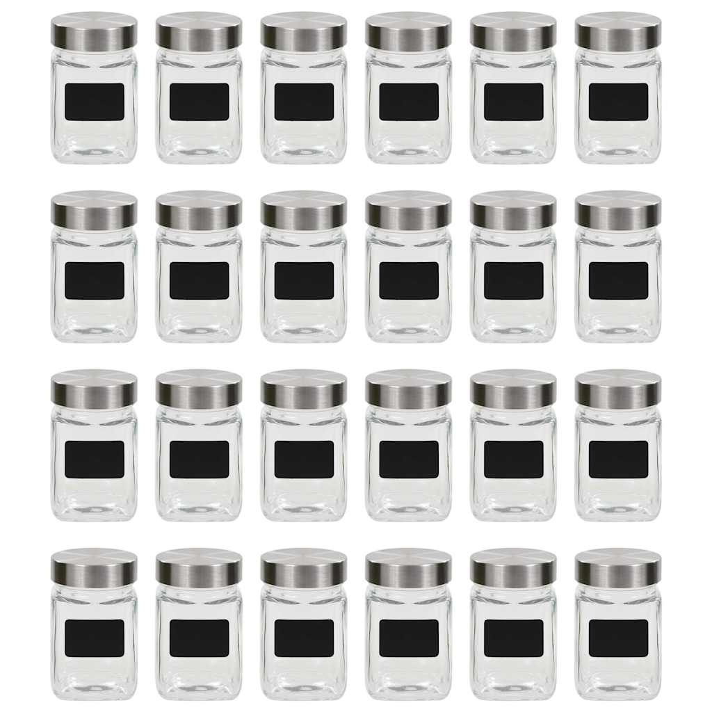 Vidaxl opbergpotten met stickers 24 st 300 ml