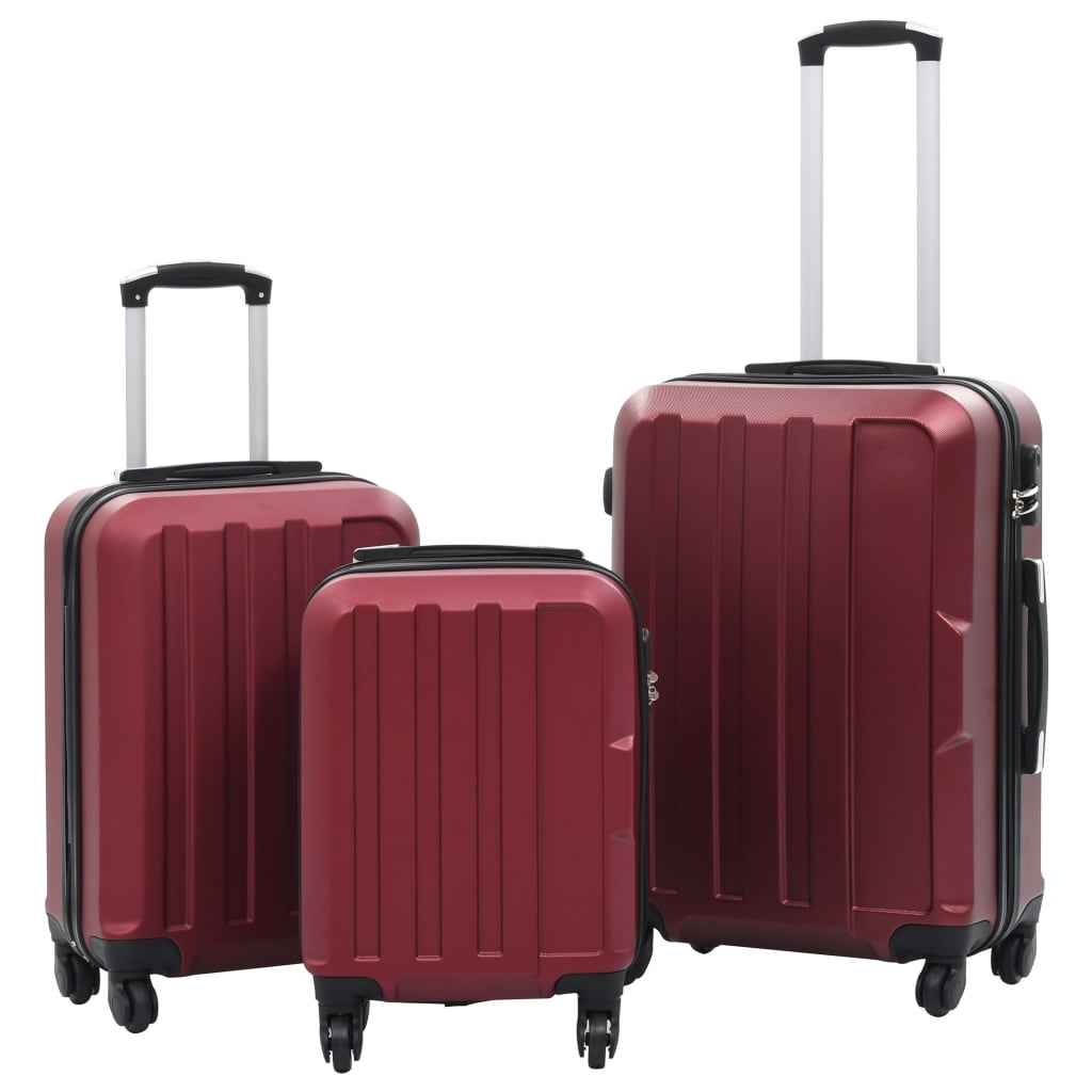 Vidaxl 3-teiliges Herz-Set Weinrot