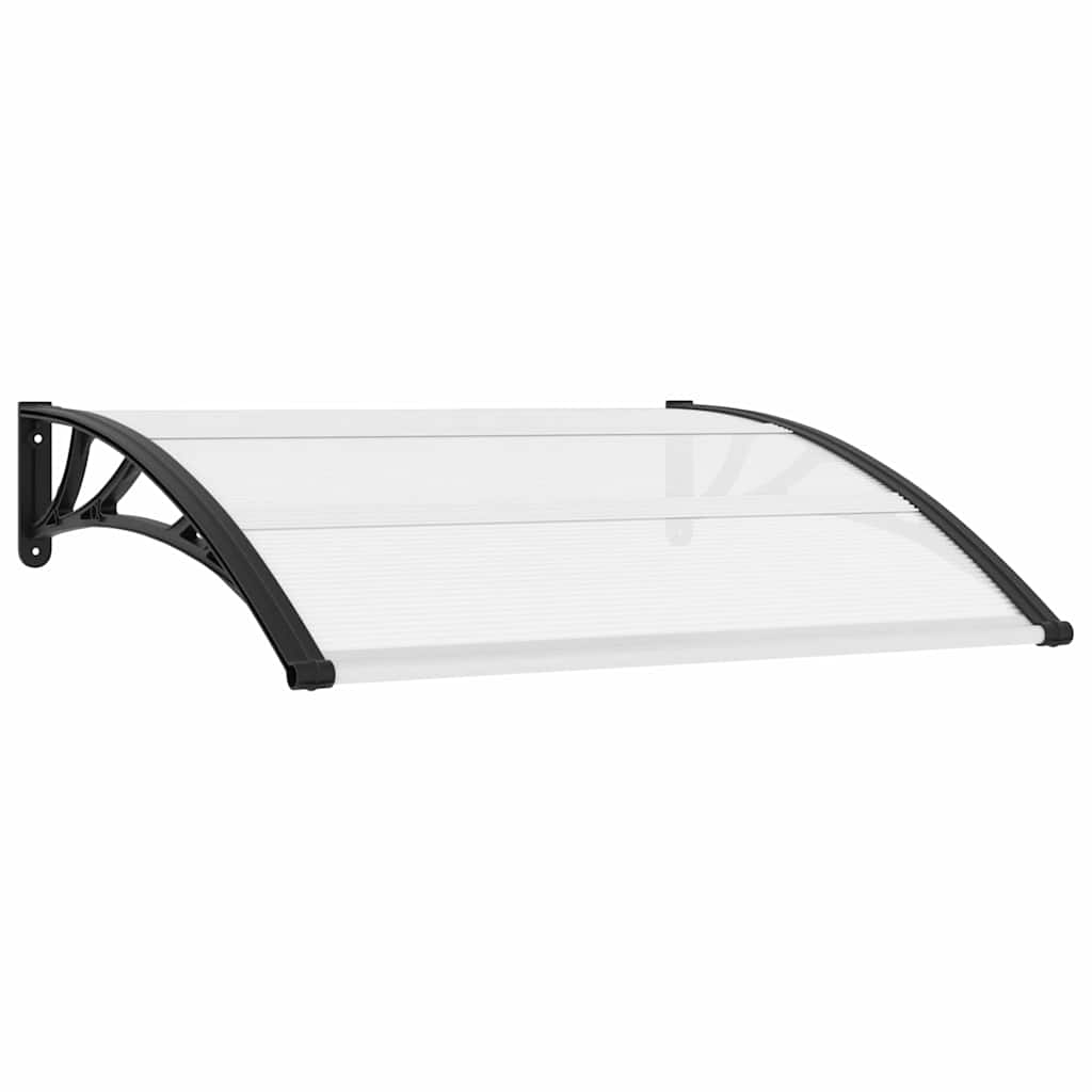 VidaXL Türvordach 120x75 cm PC Schwarz und Transparent