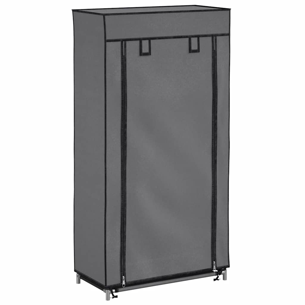 Vidaxl schoenenkast met hoes 58x28x106 cm stof grijs