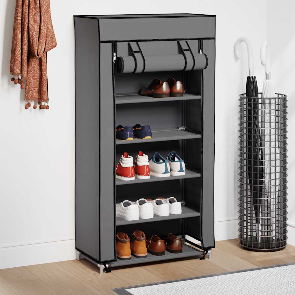 VidaXL Schuhschrank mit Abdeckung 58x28x106 cm Stoff Grau