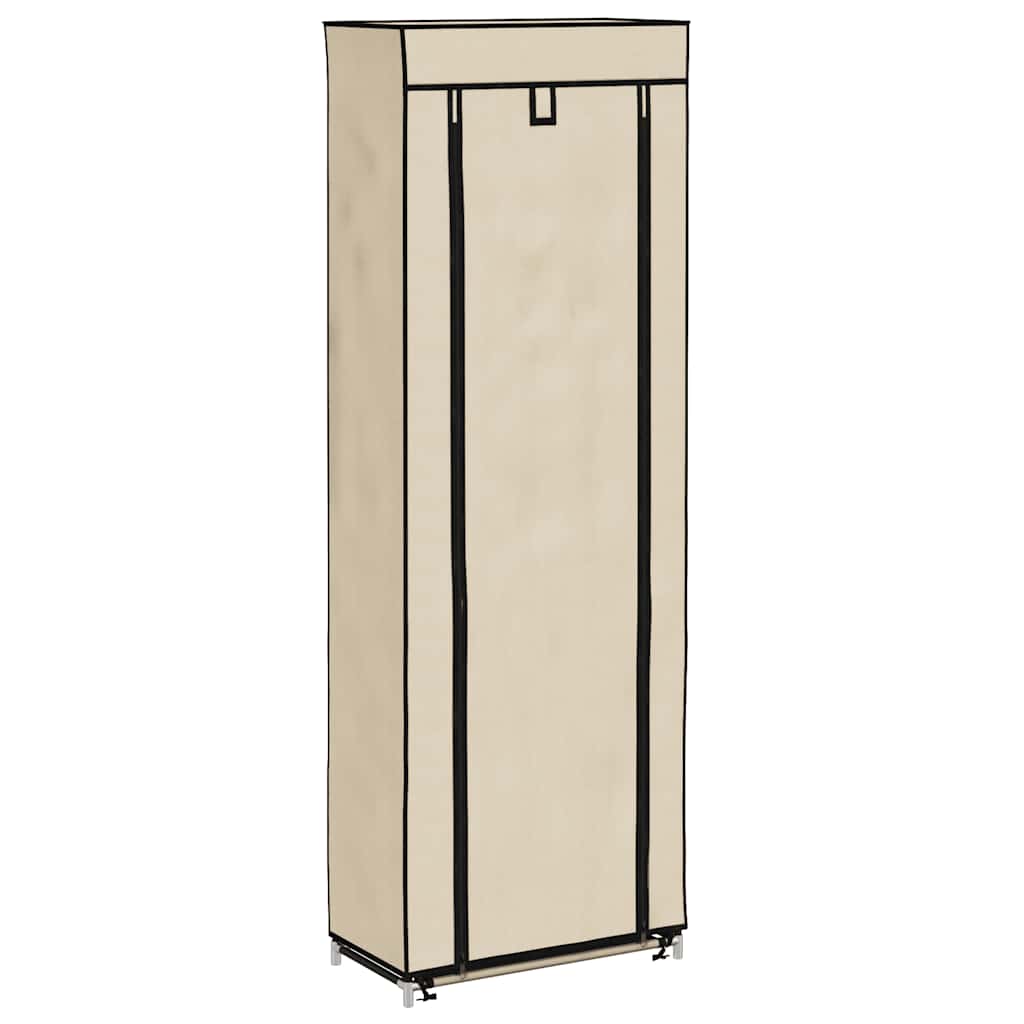 VidaXL Schuhschrank mit Abdeckung 57x29x162 cm Stoff Creme