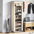 VidaXL Schuhschrank mit Abdeckung 57x29x162 cm Stoff Creme