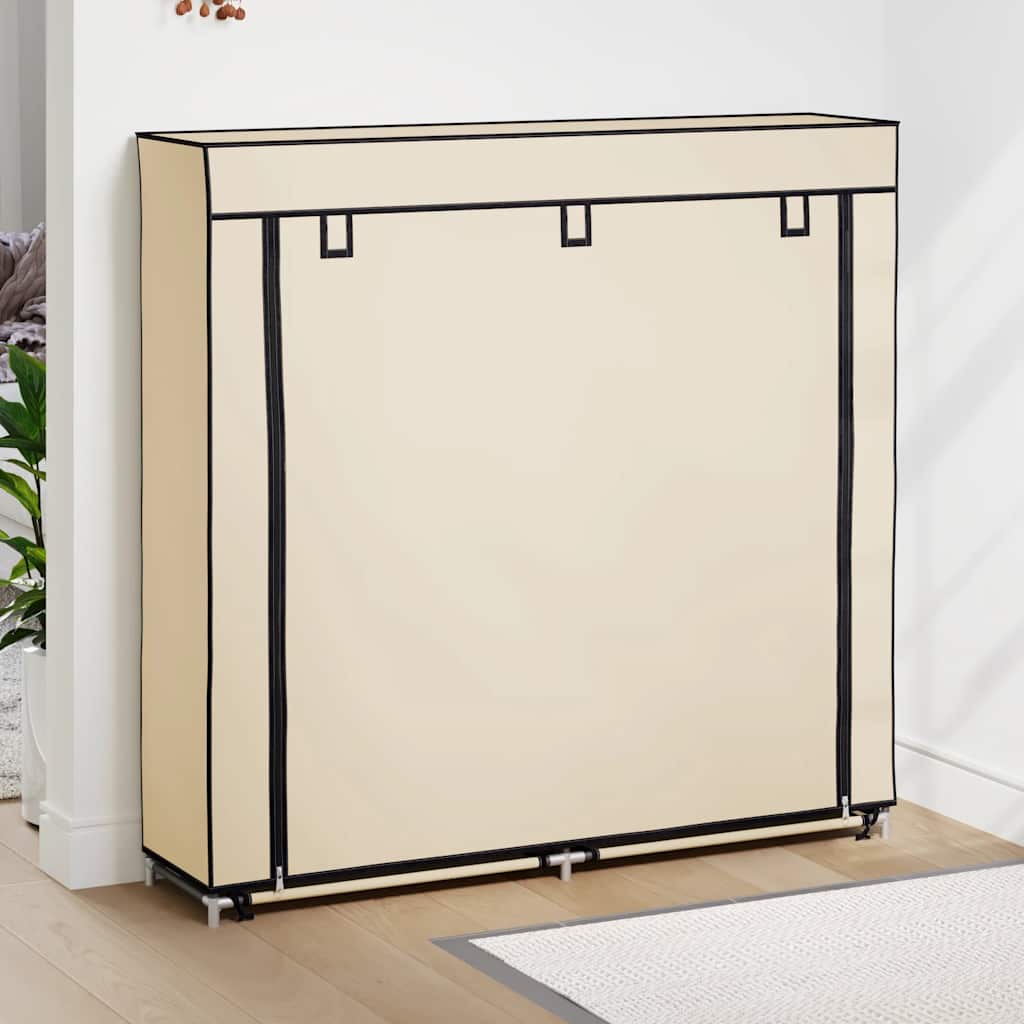 VidaXL Schuhschrank mit Abdeckung 115x28x110 cm Stoff Creme