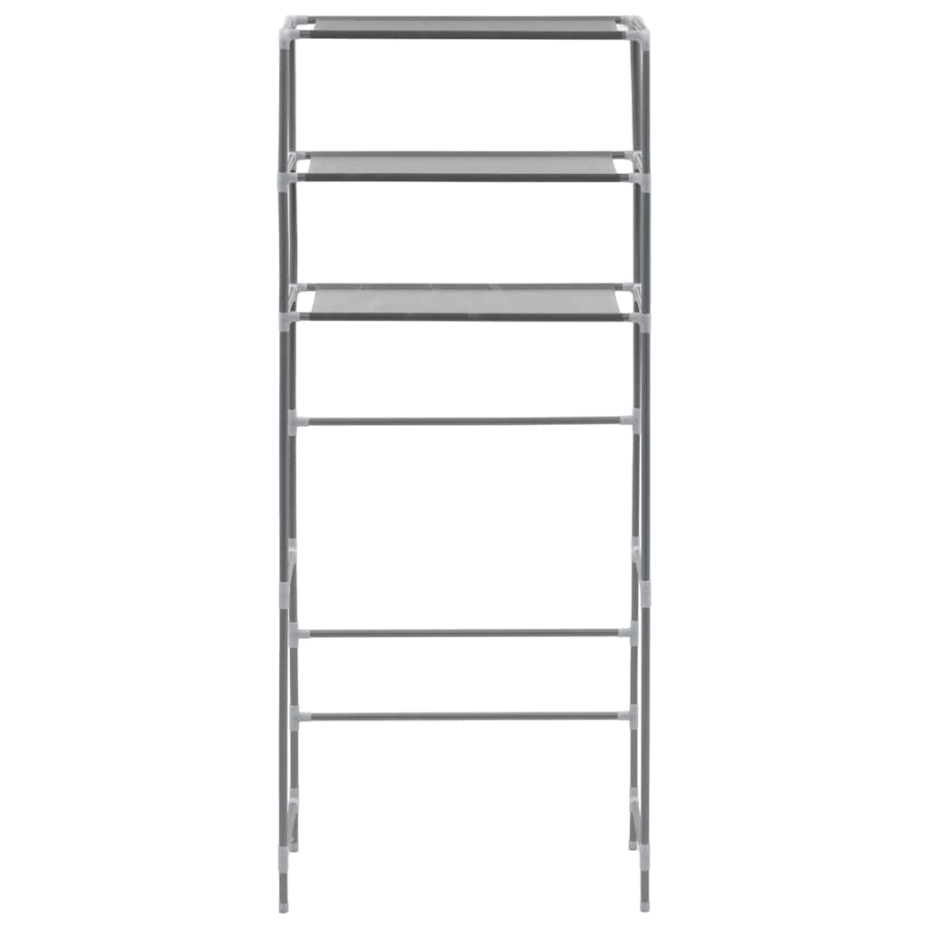 Vidaxl opbergrek voor boven wasmachine 3-laags 69x28x169 cm zilver