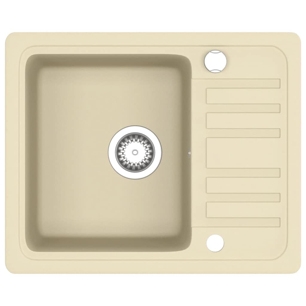 Vidaxl gootsteen enkele bak graniet beige