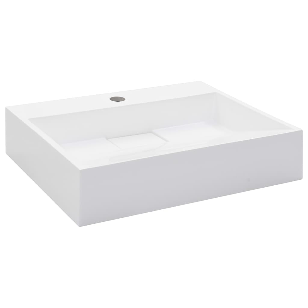 VidaXL Waschlbe 50x38x13 cm Mineralguss Marmorguss Weiß