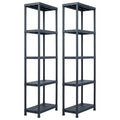Vidaxl opbergrekken 2 st 125 kg 60x30x180 cm kunststof zwart
