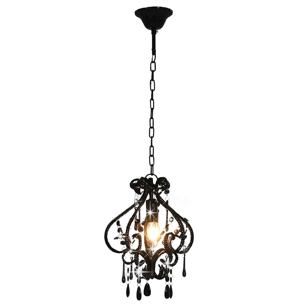 Vidaxl plafondlamp met kralen rond e14 zwart