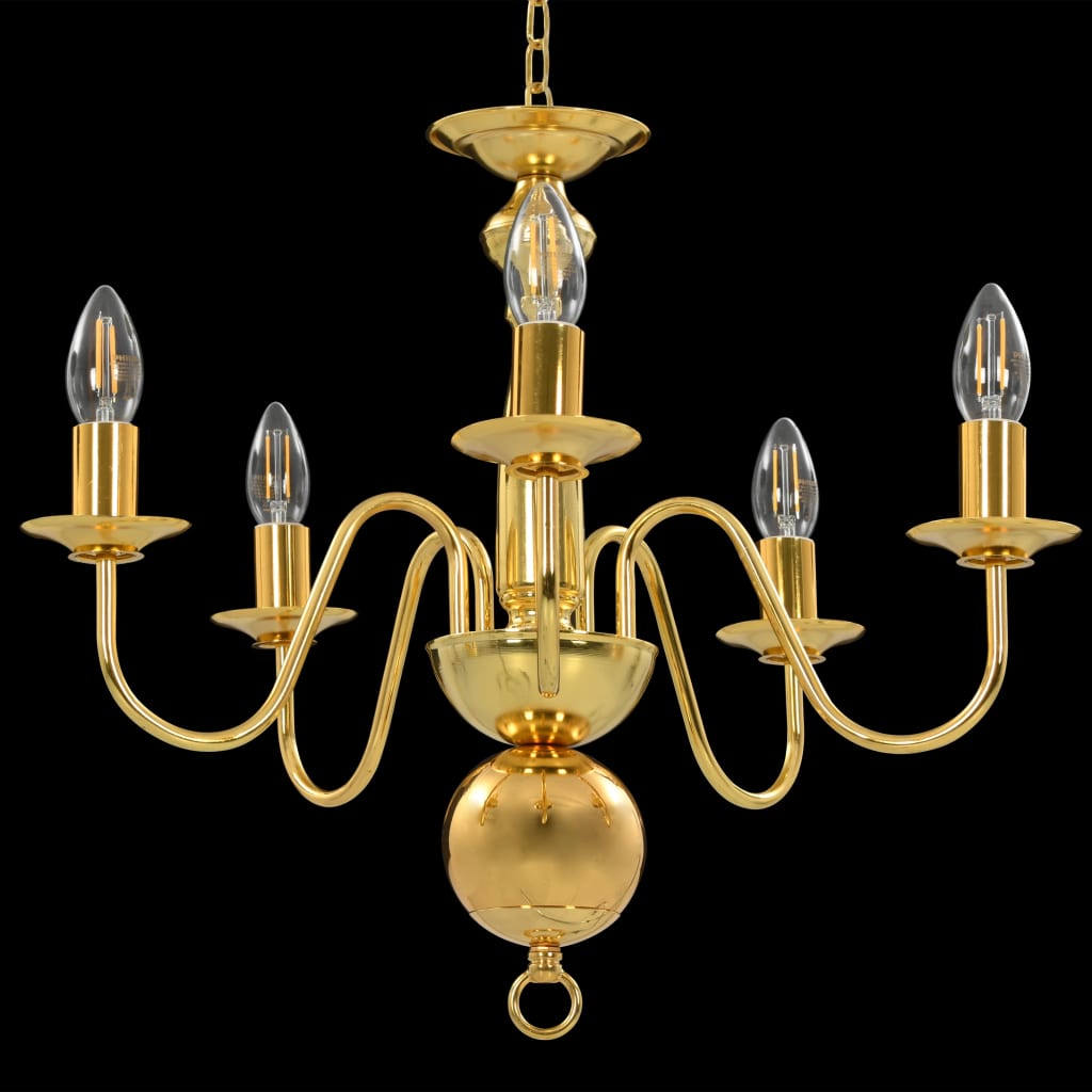 VidaXL Kronleuchter 5xe14 goldfarben