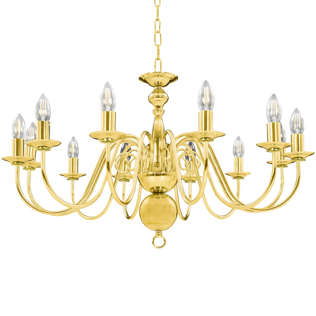 Vidaxxl Kronleuchter 12xe14 Goldfarbe