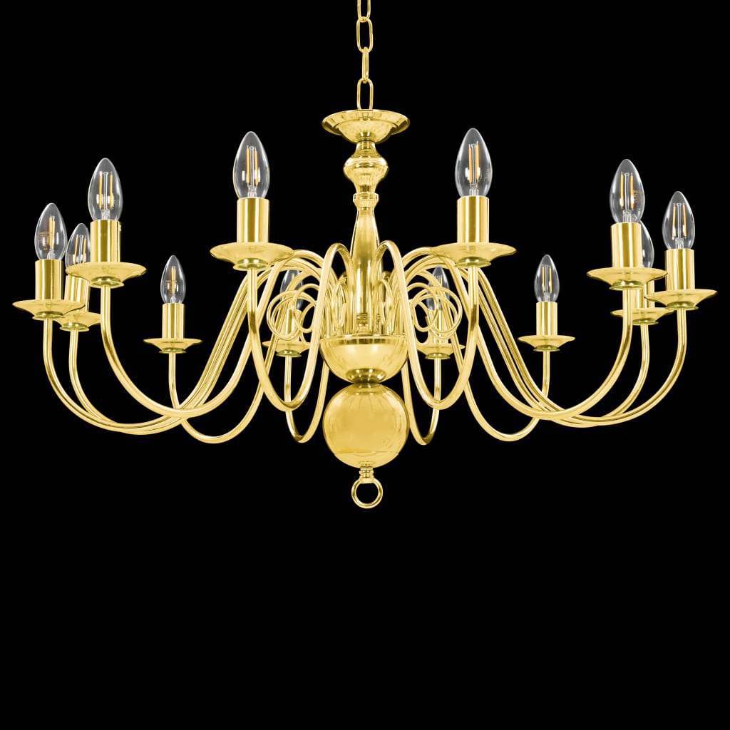Vidaxxl Kronleuchter 12xe14 Goldfarbe