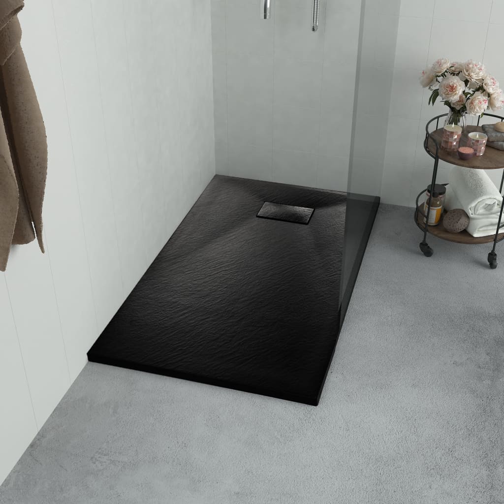 VidaXL Duschwaage 120x70 cm SMC Schwarz