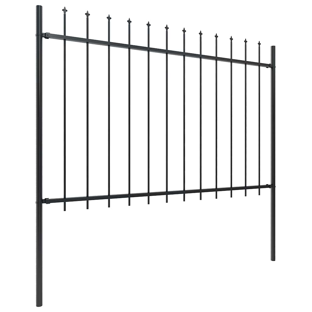 Vidaxl tuinhek met speerpunt staal 181x120 cm zwart
