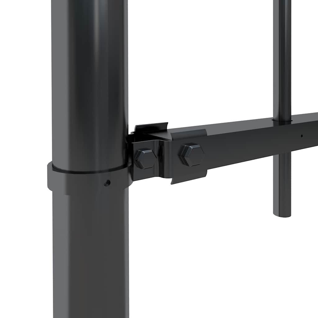 Vidaxl tuinhek met speerpunt staal 181x150 cm zwart